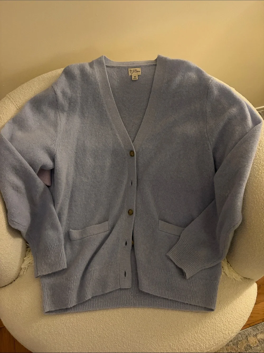 J. Crew Alpaca Blend Light Blue Button Cardigan